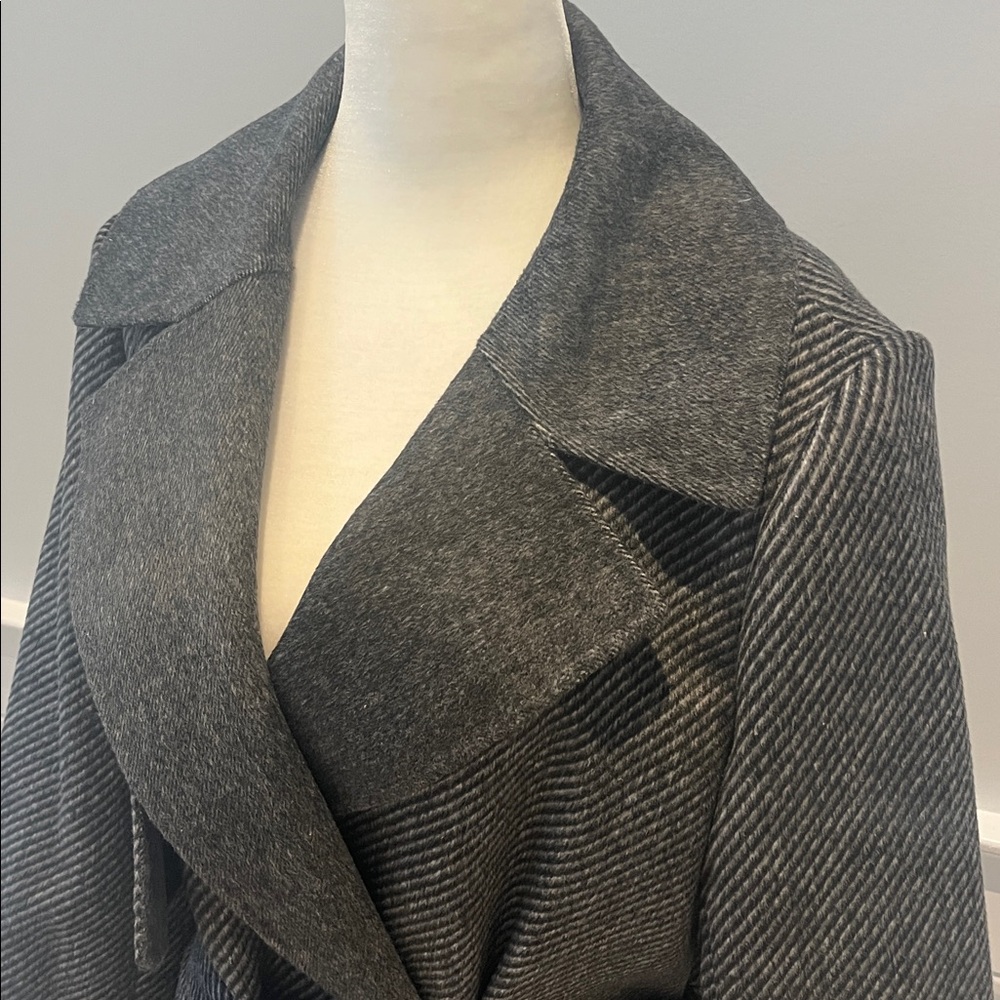 BCBG MAXAZRIA Wool Handmade Belted Trench Coat - Picture 8 of 16